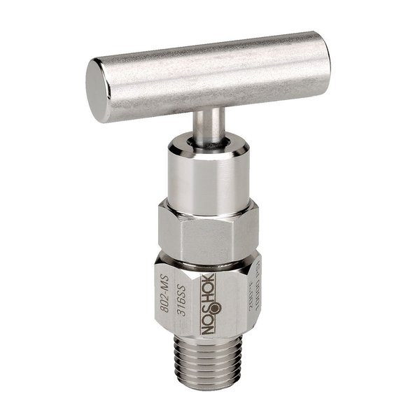 Noshok Bleed Valve, Soft Tip, 1/4 NPT Male, Steel, 0.159" Bleed Port 852-MC